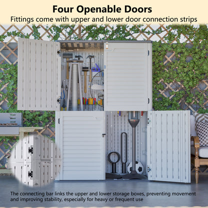 Rust Proof Resin Garden Equipment Storage - Weatherproof, Spacious, UV Resistant Material, Non-Partitioned