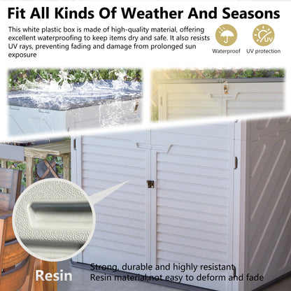 Rust Proof Resin Garden Equipment Storage - Weatherproof, Spacious, UV Resistant Material, Non-Partitioned