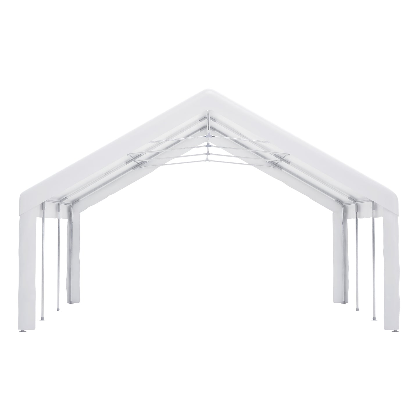 20x20 FT Event Shelter with Detachable Sides and Carport Capability - Equipped with Storage Solutions for Various Outdoor Occasions