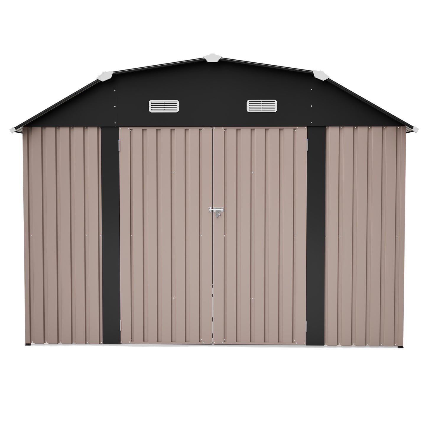 10' x 12' Metal Outdoor Storage Shed with Floor Frame Kit Tool Shed Heavy Duty