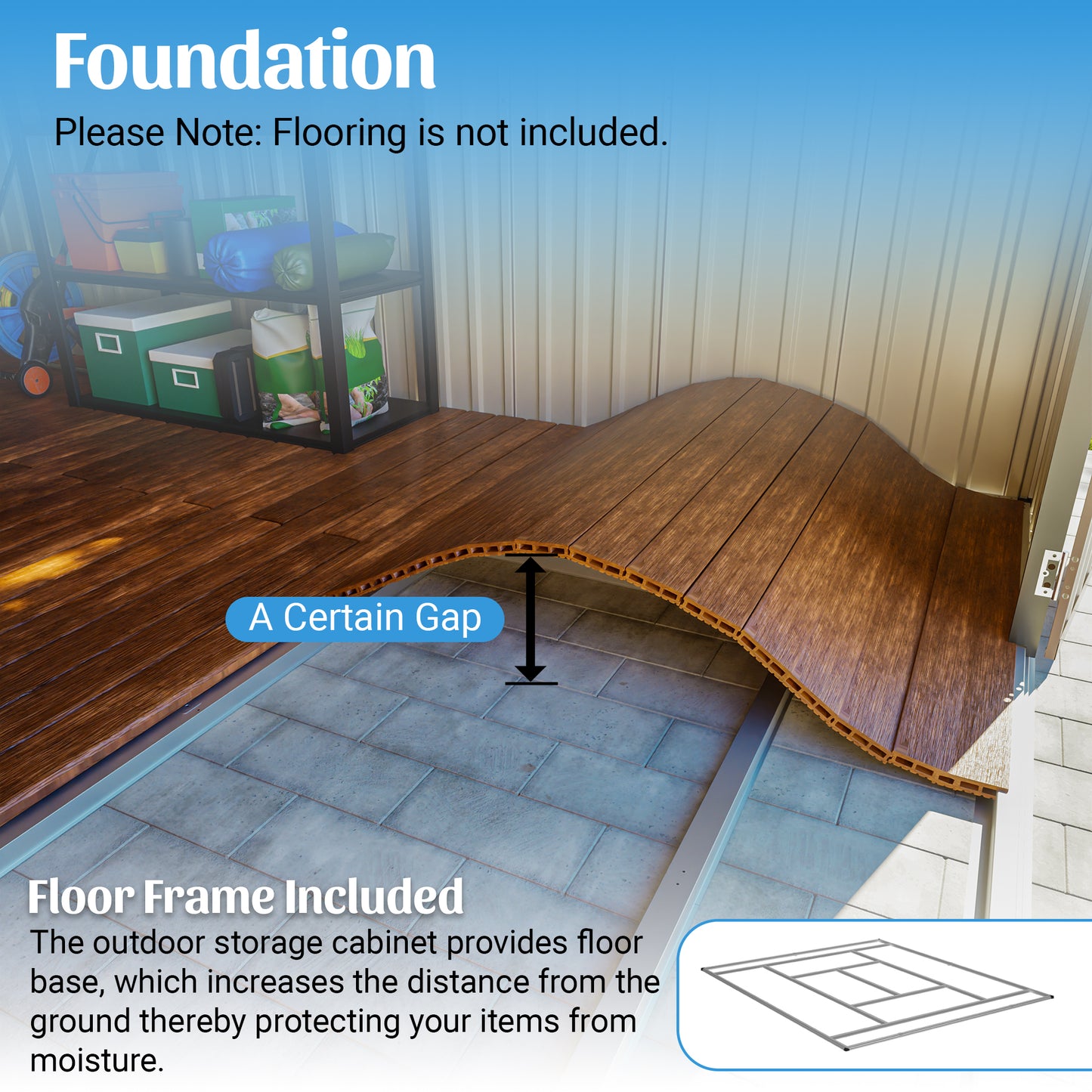 10' x 12' Metal Outdoor Storage Shed with Floor Frame Kit Tool Shed Heavy Duty