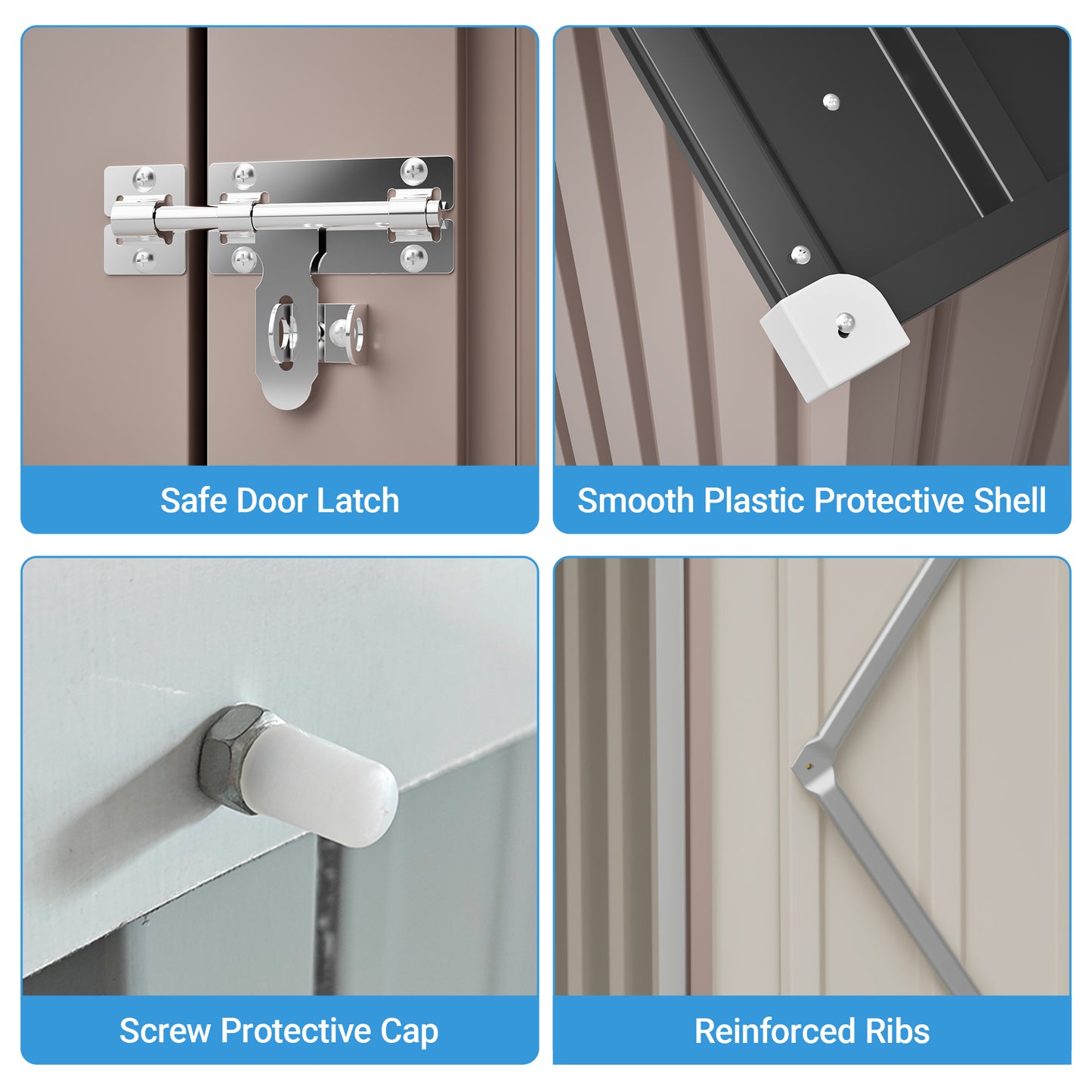 10' x 12' Metal Outdoor Storage Shed with Floor Frame Kit Tool Shed Heavy Duty