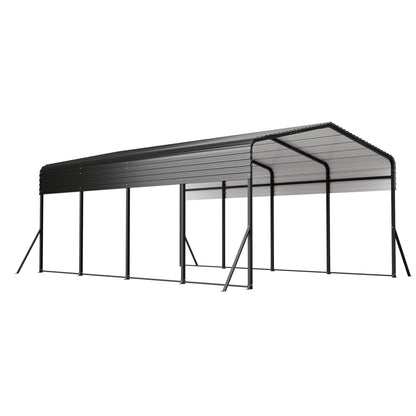 13x20 FT Metal Carport,Garage with Upgraded Triangle Reinforced Frame&4 Poles,Galvanized Steel Hardtop Roof,Heavy-Duty All-Weather Shelter for Car,Truck,Boat,Outdoor Storage