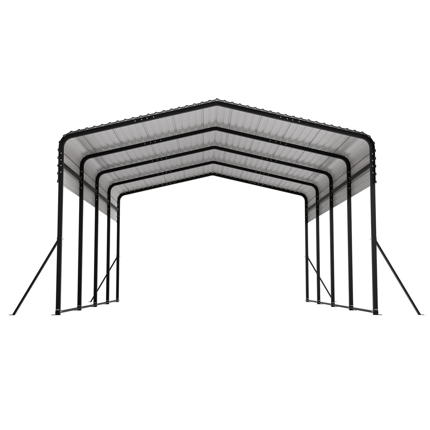 13x20 FT Metal Carport,Garage with Upgraded Triangle Reinforced Frame&4 Poles,Galvanized Steel Hardtop Roof,Heavy-Duty All-Weather Shelter for Car,Truck,Boat,Outdoor Storage