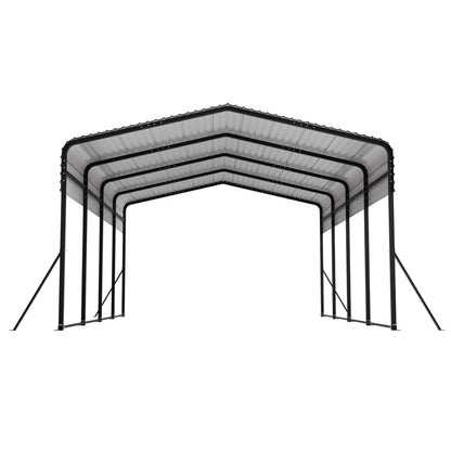 13x20 FT Metal Carport,Garage with Upgraded Triangle Reinforced Frame&4 Poles,Galvanized Steel Hardtop Roof,Heavy-Duty All-Weather Shelter for Car,Truck,Boat,Outdoor Storage