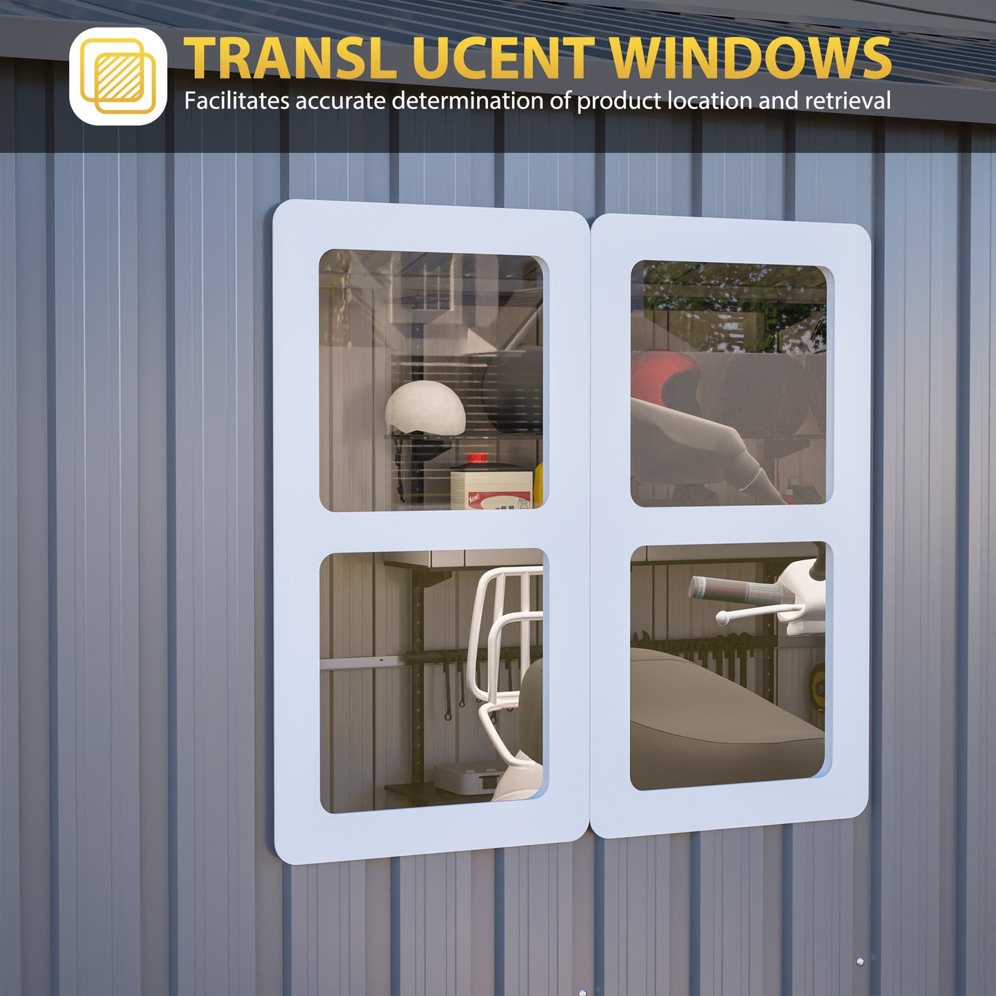 12x10 FT Outdoor Storage Shed Metal, Large Garden Tool Sheds Outdoor with Lockable Doors, Waterproof Steel Utility Storage Building, Heavy Duty Equipment Shed for Backyard Patio Lawn Garden, Grey