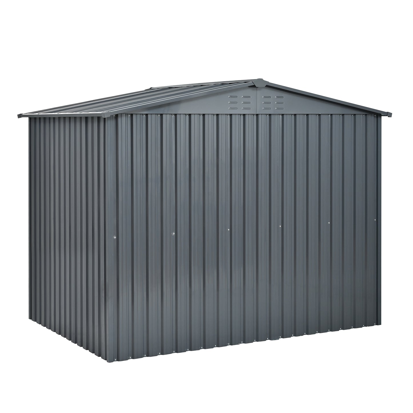 Metal Storage Shed with Double Doors, Heavy-Duty Galvanized Steel Outdoor Garden Shed for Tools, Lawn Equipment, and Yard Storage (72.8"Hx68.9"Dx87.8"W)