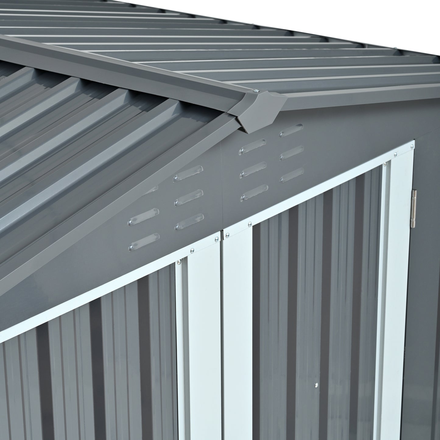 Metal Storage Shed with Double Doors, Heavy-Duty Galvanized Steel Outdoor Garden Shed for Tools, Lawn Equipment, and Yard Storage (72.8"Hx68.9"Dx87.8"W)