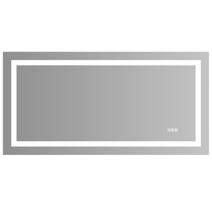 72" x 36" LED Bathroom Mirror with Anti-Fog and Touch Sensor – Modern Frameless Lighted Wall Mirror for Bathroom Vanity, Shower Room, or Dressing Area