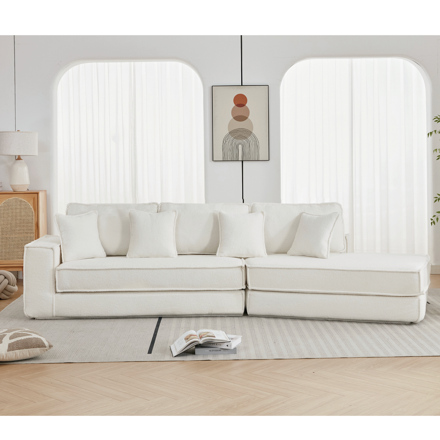 Folding Convertible Out Sleeper Sofa Bed,2-in-1, Combination Convertible Sofa,3 seat, Upholstered,Fold Out Floor Gaming Sofa Bed , Lamb Velvet Fabric,Living Room,Beige