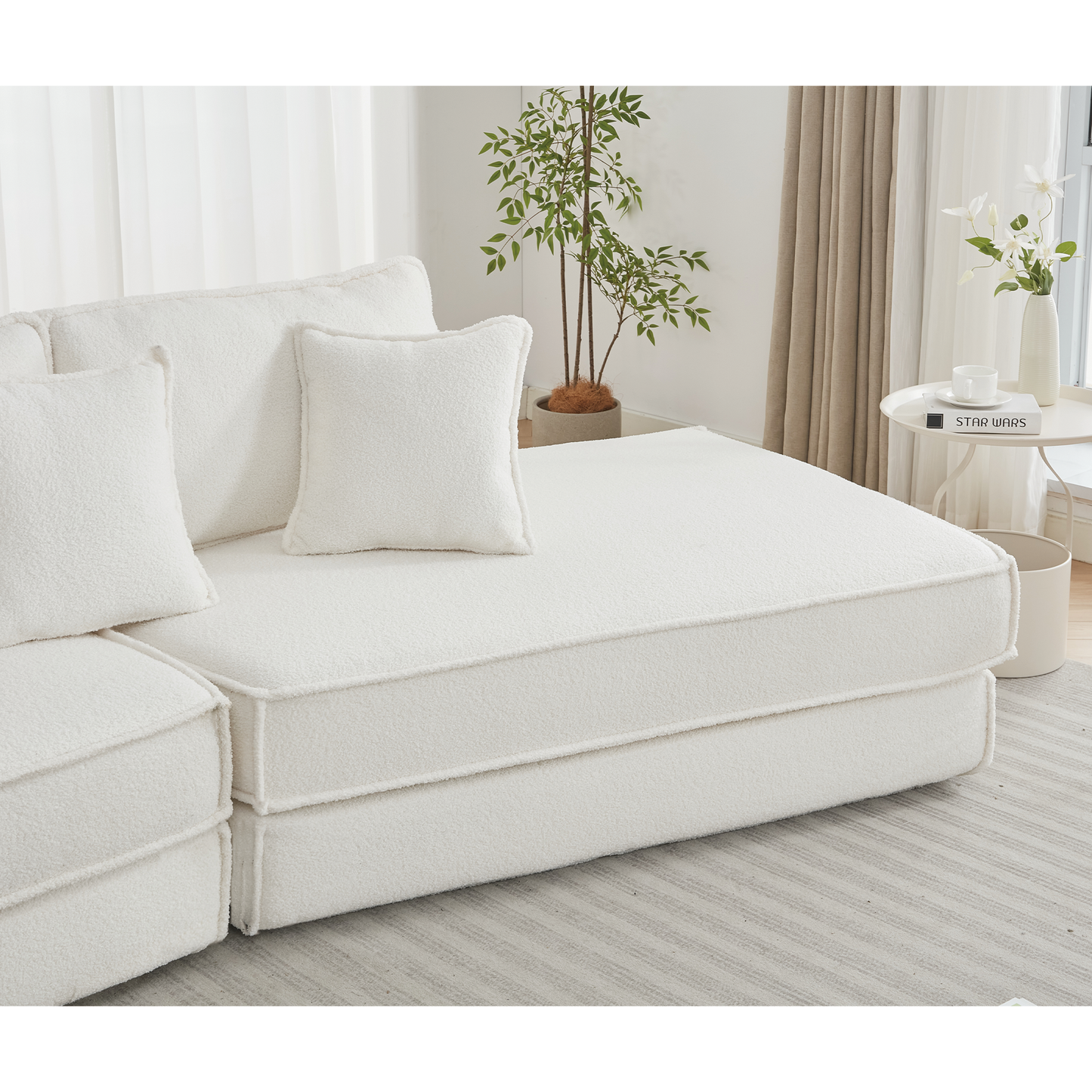 Folding Convertible Out Sleeper Sofa Bed,2-in-1, Combination Convertible Sofa,3 seat, Upholstered,Fold Out Floor Gaming Sofa Bed , Lamb Velvet Fabric,Living Room,Beige