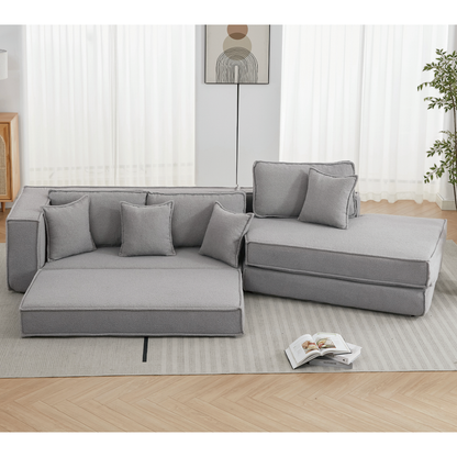 Folding Convertible Out Sleeper Sofa Bed,2-in-1, Combination Convertible Sofa,3 seat, Upholstered,Fold Out Floor Gaming Sofa Bed , Lamb Velvet Fabric,Living Room, Gray