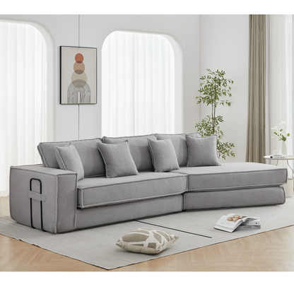 Folding Convertible Out Sleeper Sofa Bed,2-in-1, Combination Convertible Sofa,3 seat, Upholstered,Fold Out Floor Gaming Sofa Bed , Lamb Velvet Fabric,Living Room, Gray