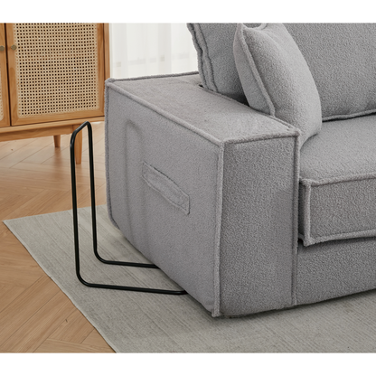 Folding Convertible Out Sleeper Sofa Bed,2-in-1, Combination Convertible Sofa,3 seat, Upholstered,Fold Out Floor Gaming Sofa Bed , Lamb Velvet Fabric,Living Room, Gray