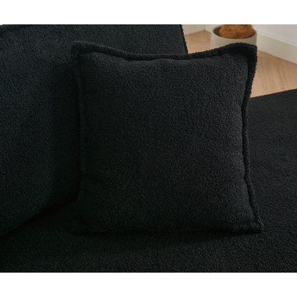 Folding Convertible Out Sleeper Sofa Bed,2-in-1, Combination Convertible Sofa,3 seat, Upholstered,Fold Out Floor Gaming Sofa Bed , Lamb Velvet Fabric,Living Room,Black