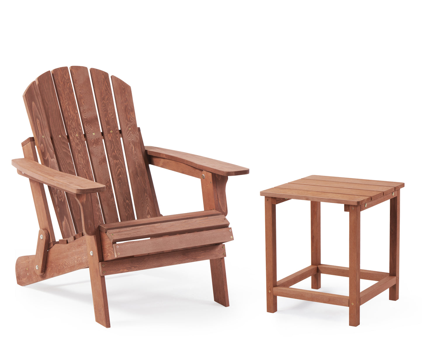 Oversize Wooden Outdoor Folding Adirondack Chair with Pre-Assembled BackRest & SeatBoard, Wood Patio Chair for Garden Backyard Porch Pool Deck Firepit