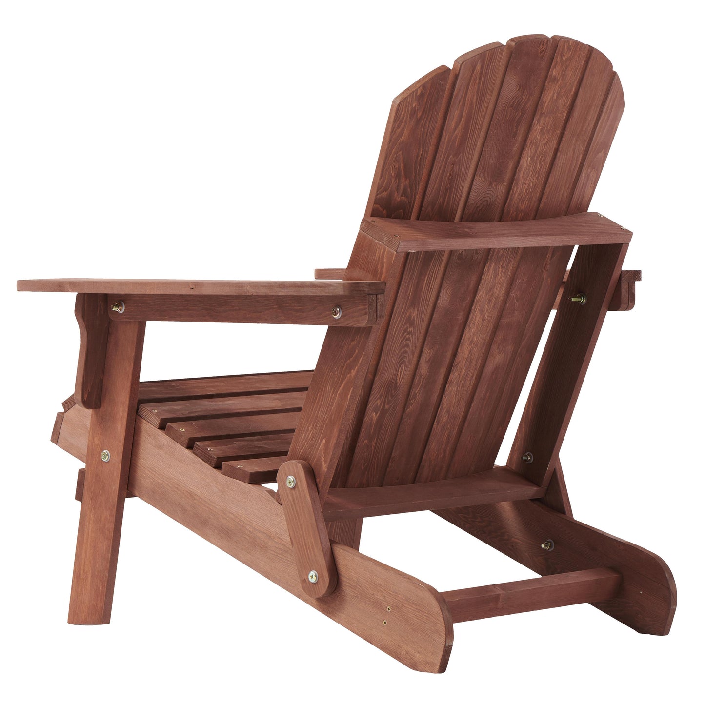 Oversize Wooden Outdoor Folding Adirondack Chair with Pre-Assembled BackRest & SeatBoard, Wood Patio Chair for Garden Backyard Porch Pool Deck Firepit