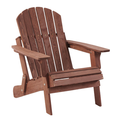 Oversize Wooden Outdoor Folding Adirondack Chair with Pre-Assembled BackRest & SeatBoard, Wood Patio Chair for Garden Backyard Porch Pool Deck Firepit