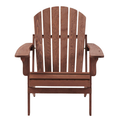 Oversize Wooden Outdoor Folding Adirondack Chair with Pre-Assembled BackRest & SeatBoard, Wood Patio Chair for Garden Backyard Porch Pool Deck Firepit