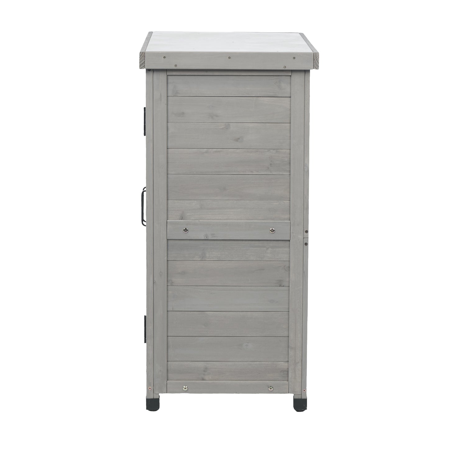 Potting Bench with Storage Cabinet and Metal Table Top for Outdoor Patio, Garden Furniture Wood Workstation Grey 31.5x17x36''