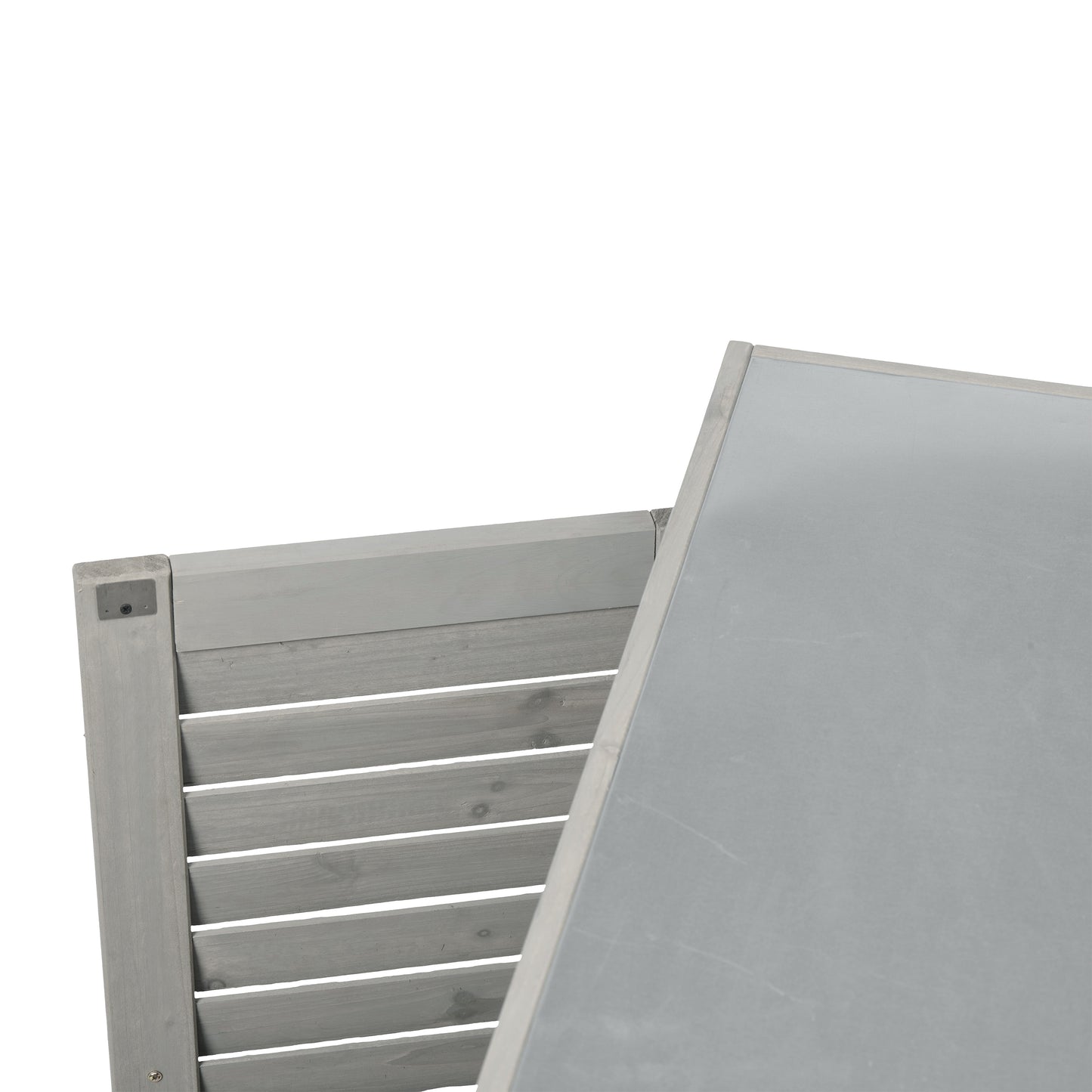 Potting Bench with Storage Cabinet and Metal Table Top for Outdoor Patio, Garden Furniture Wood Workstation Grey 31.5x17x36''