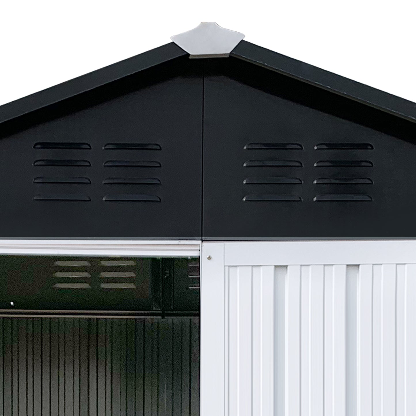 Outdoor storage sheds 6FTx4FT Apex roof White+Black