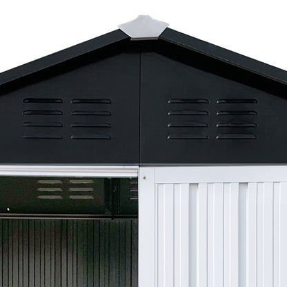Outdoor storage sheds 6FTx4FT Apex roof White+Black