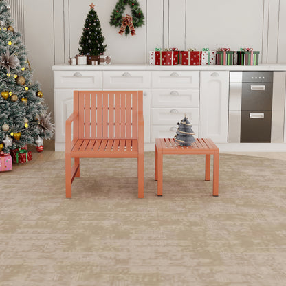 2-Piece Indoor/Outdoor Furniture set 1 Chairs & 1 Coffee Tables Waterproof PP Material- Easy Assembly Patio Conversation Set