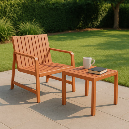 2-Piece Indoor/Outdoor Furniture set 1 Chairs & 1 Coffee Tables Waterproof PP Material- Easy Assembly Patio Conversation Set