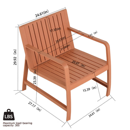 2-Piece Indoor/Outdoor Furniture set 1 Chairs & 1 Coffee Tables Waterproof PP Material- Easy Assembly Patio Conversation Set