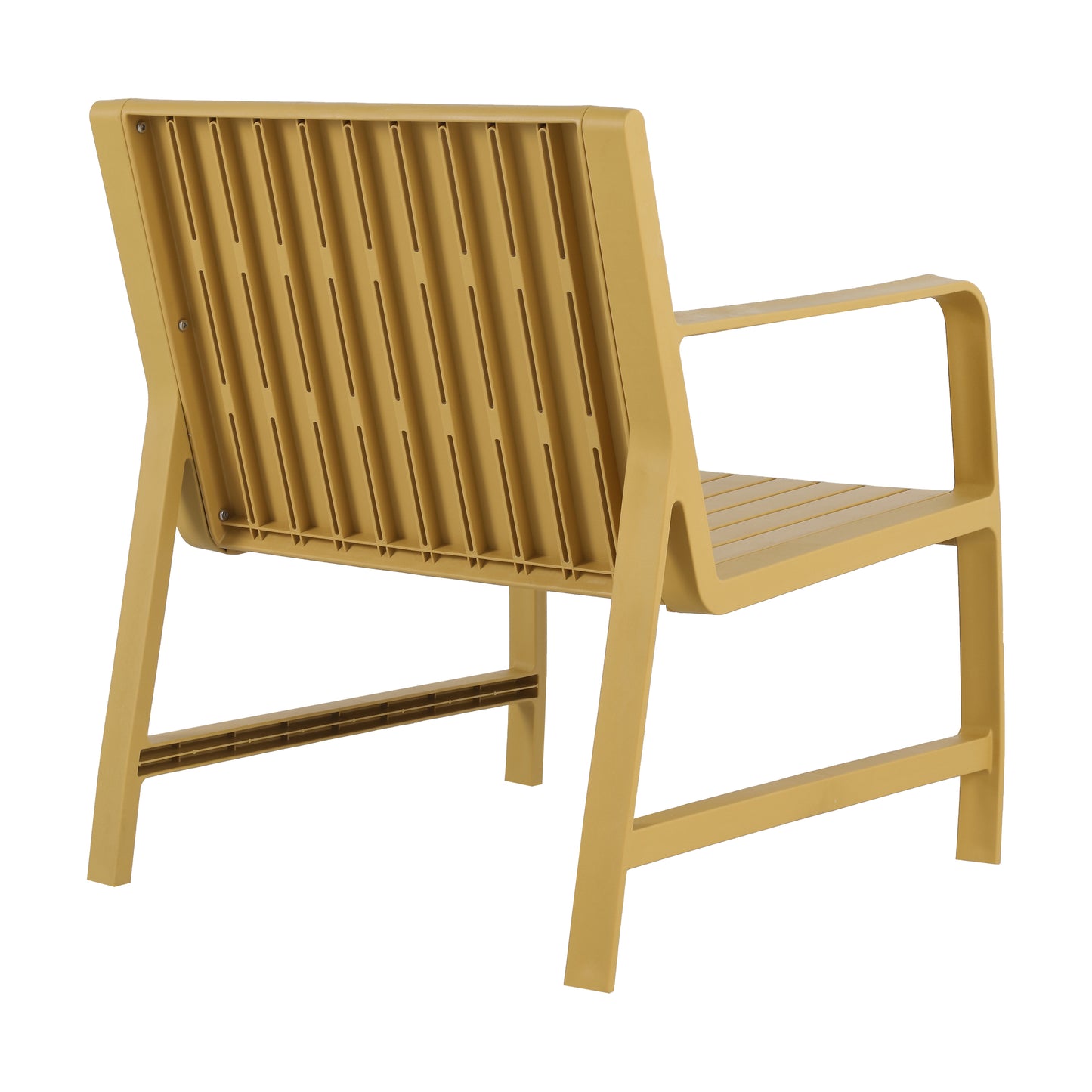 2-Piece Indoor/Outdoor Furniture set 1 Chairs & 1 Coffee Tables Waterproof PP Material - Easy Assembly Patio Conversation Set (Yellow)