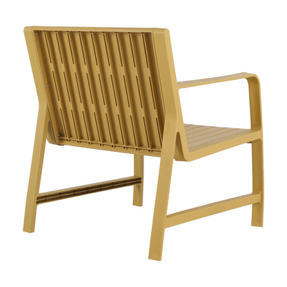 2-Piece Indoor/Outdoor Furniture set 1 Chairs & 1 Coffee Tables Waterproof PP Material - Easy Assembly Patio Conversation Set (Yellow)