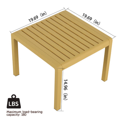 2-Piece Indoor/Outdoor Furniture set 1 Chairs & 1 Coffee Tables Waterproof PP Material - Easy Assembly Patio Conversation Set (Yellow)