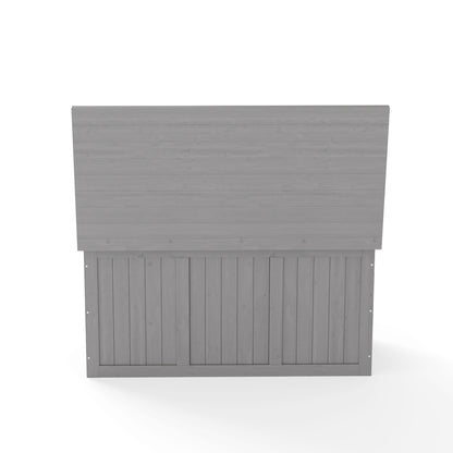 67 Gallon Outdoor Wooden Deck Box Solid Wood Storage Box Seat & Table Top for Patio Furniture Cushions, Pool Toys & Garden Tools