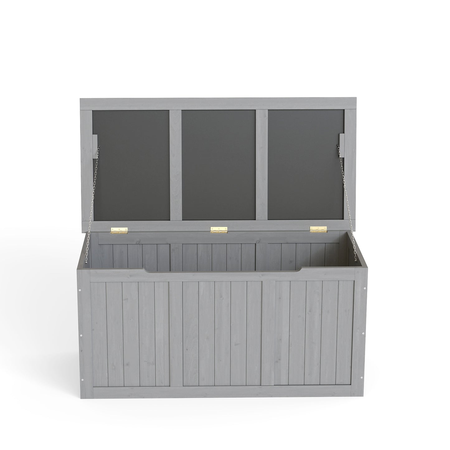 67 Gallon Outdoor Wooden Deck Box Solid Wood Storage Box Seat & Table Top for Patio Furniture Cushions, Pool Toys & Garden Tools