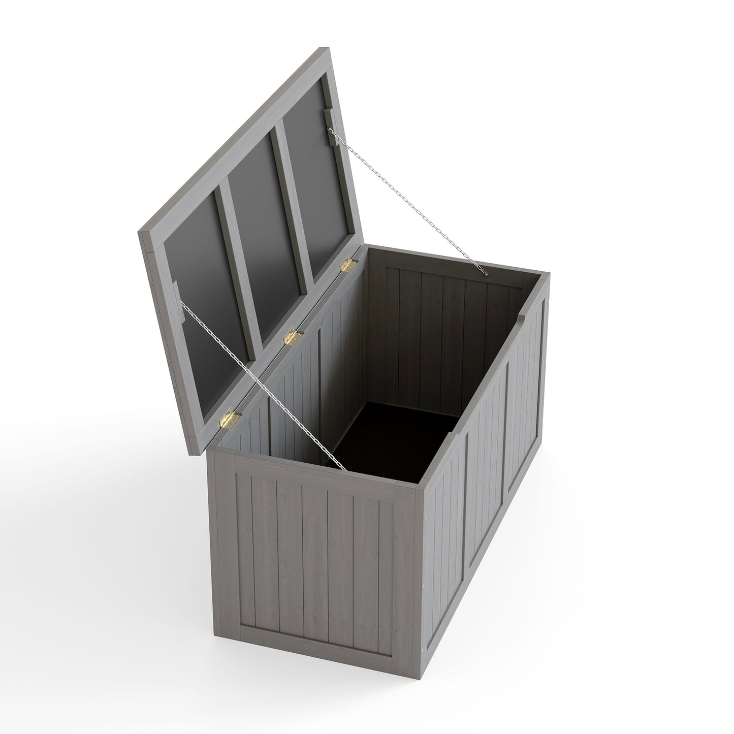 67 Gallon Outdoor Wooden Deck Box Solid Wood Storage Box Seat & Table Top for Patio Furniture Cushions, Pool Toys & Garden Tools