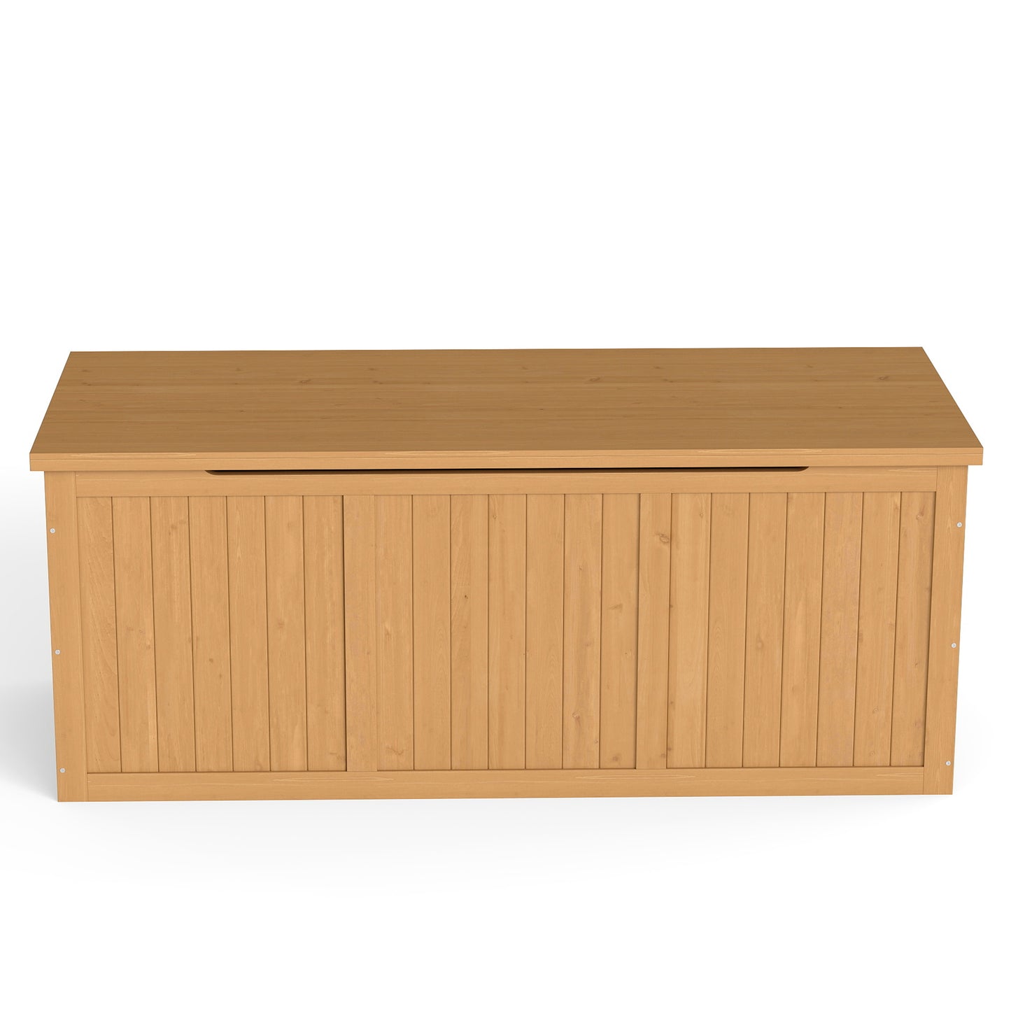 112 Gallon Outdoor Wooden Deck Box Solid Wood Storage Box Seat & Table Top for Patio Furniture Cushions, Pool Toys & Garden Tools