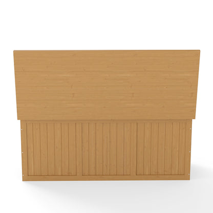 112 Gallon Outdoor Wooden Deck Box Solid Wood Storage Box Seat & Table Top for Patio Furniture Cushions, Pool Toys & Garden Tools