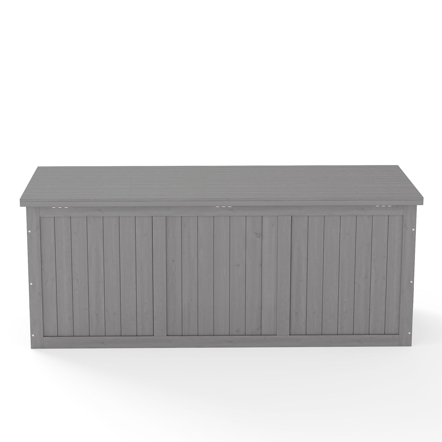 112 Gallon Outdoor Wooden Deck Box Solid Wood Storage Box Seat & Table Top for Patio Furniture Cushions, Pool Toys & Garden Tools