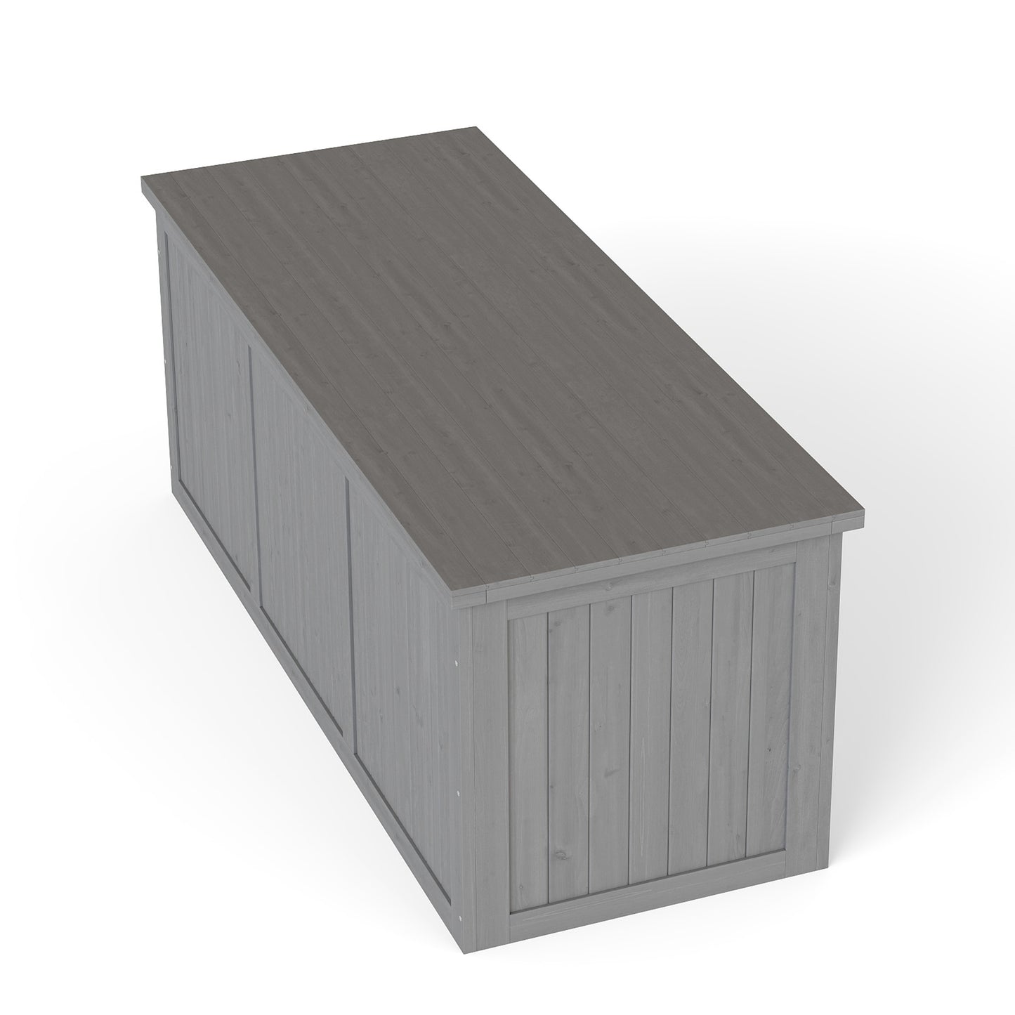 112 Gallon Outdoor Wooden Deck Box Solid Wood Storage Box Seat & Table Top for Patio Furniture Cushions, Pool Toys & Garden Tools