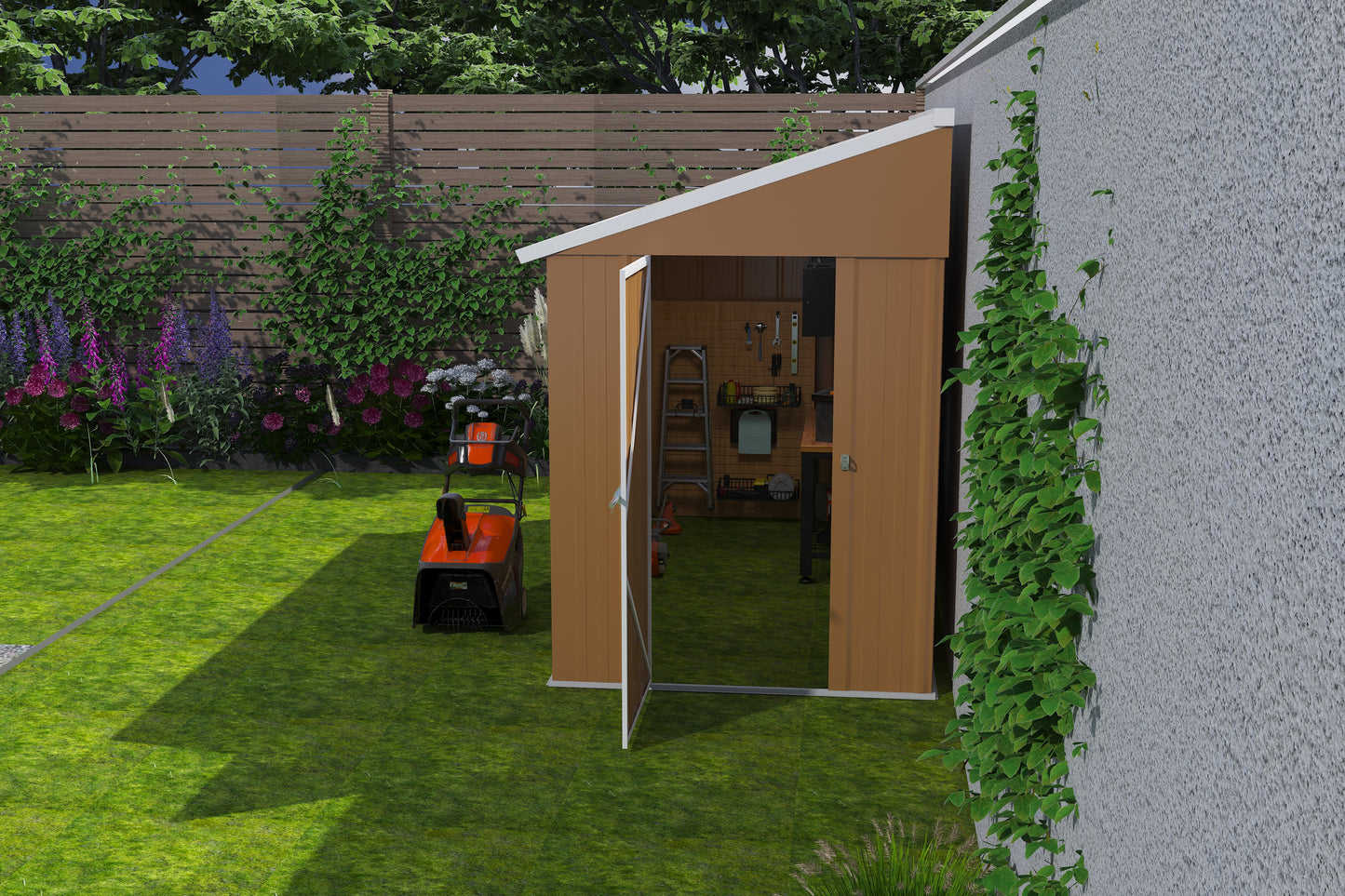 8x4 FT Heavy-Duty Metal Storage Shed with Double Doors, Windows & Ventilation - Weatherproof Outdoor Garden Shed for Backyard, Lawn and Tool Organization