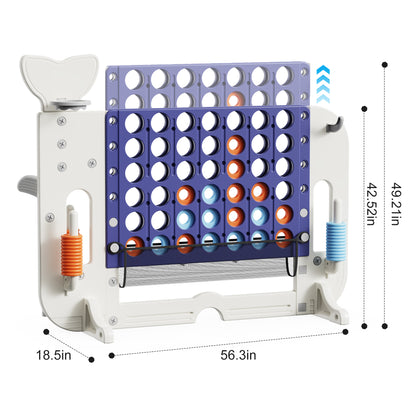 4-to-Score Giant Game Set with Mesh Bag & Jumbo Connect 4, Basketball Hoop, Ring Toss & Golf Games & Height Adjustable for Indoor & Outdoor Fun for Kids and Adults