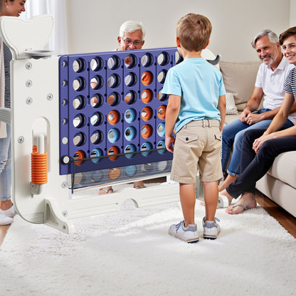 4-to-Score Giant Game Set with Mesh Bag & Jumbo Connect 4, Basketball Hoop, Ring Toss & Golf Games & Height Adjustable for Indoor & Outdoor Fun for Kids and Adults