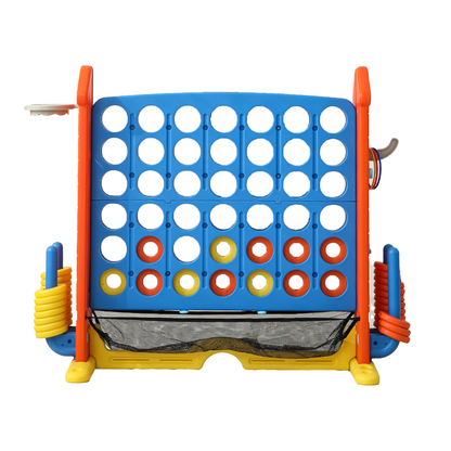 4-to-Score Giant Game Set with Mesh Bag & Jumbo Connect 4, Basketball Hoop, Ring Toss & Golf Games & Height Adjustable for Indoor & Outdoor Fun for Kids and Adults