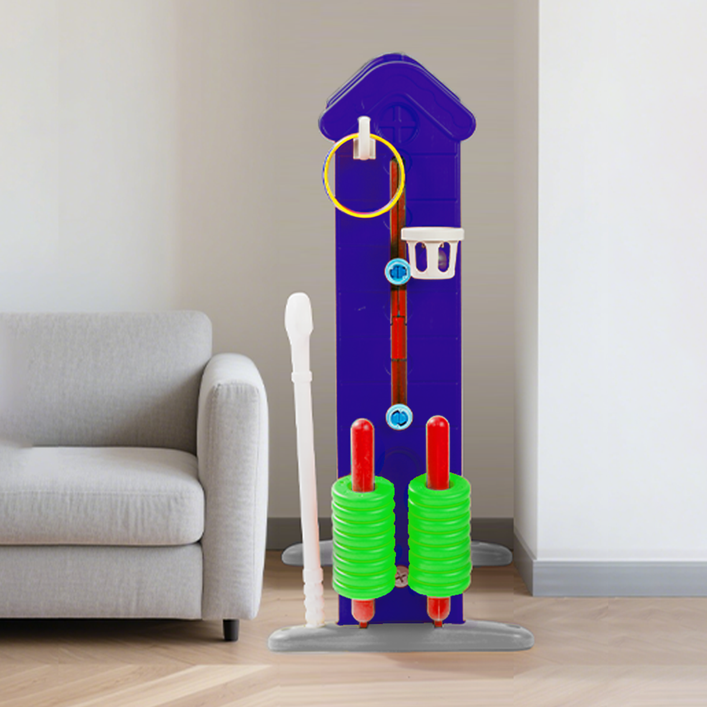 4-to-Score Giant Game Set with Mesh Bag & Jumbo Connect 4, Basketball Hoop, Ring Toss & Golf Games & Height Adjustable for Indoor & Outdoor Fun for Kids and Adults