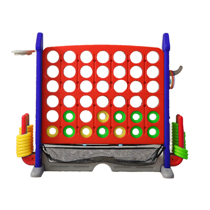 4-to-Score Giant Game Set with Mesh Bag & Jumbo Connect 4, Basketball Hoop, Ring Toss & Golf Games & Height Adjustable for Indoor & Outdoor Fun for Kids and Adults