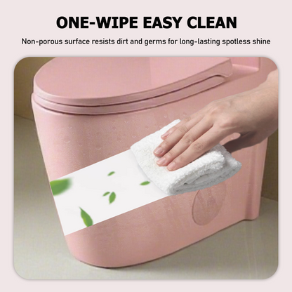 1.1/1.60 GPF Dual-Flush One Piece Toilet, Water-Saving Elongated Comfort Height Floor Mounted, Soft Close 1000 Gram Map Flushing Score Toilet, Rose 24T01-RS