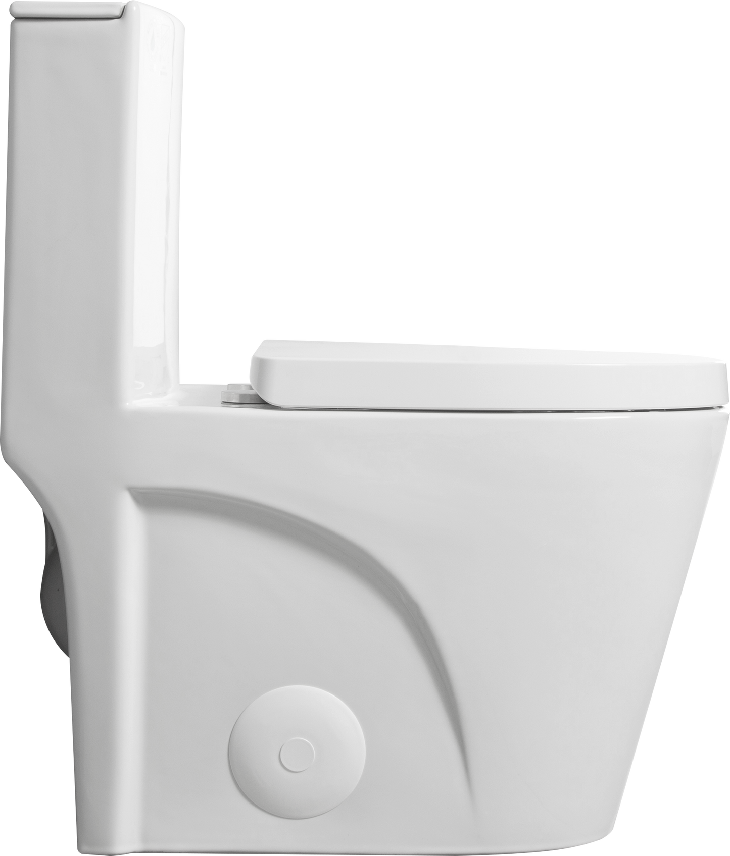 One-Piece Toilet, 1.1/1.60 GPF Water-Efficient Dual-Flush Elongated Comfort Height Floor Mounted, Standard-Size Toilet with Soft Closing Seat Included, Glossy White GF-24T01-GW