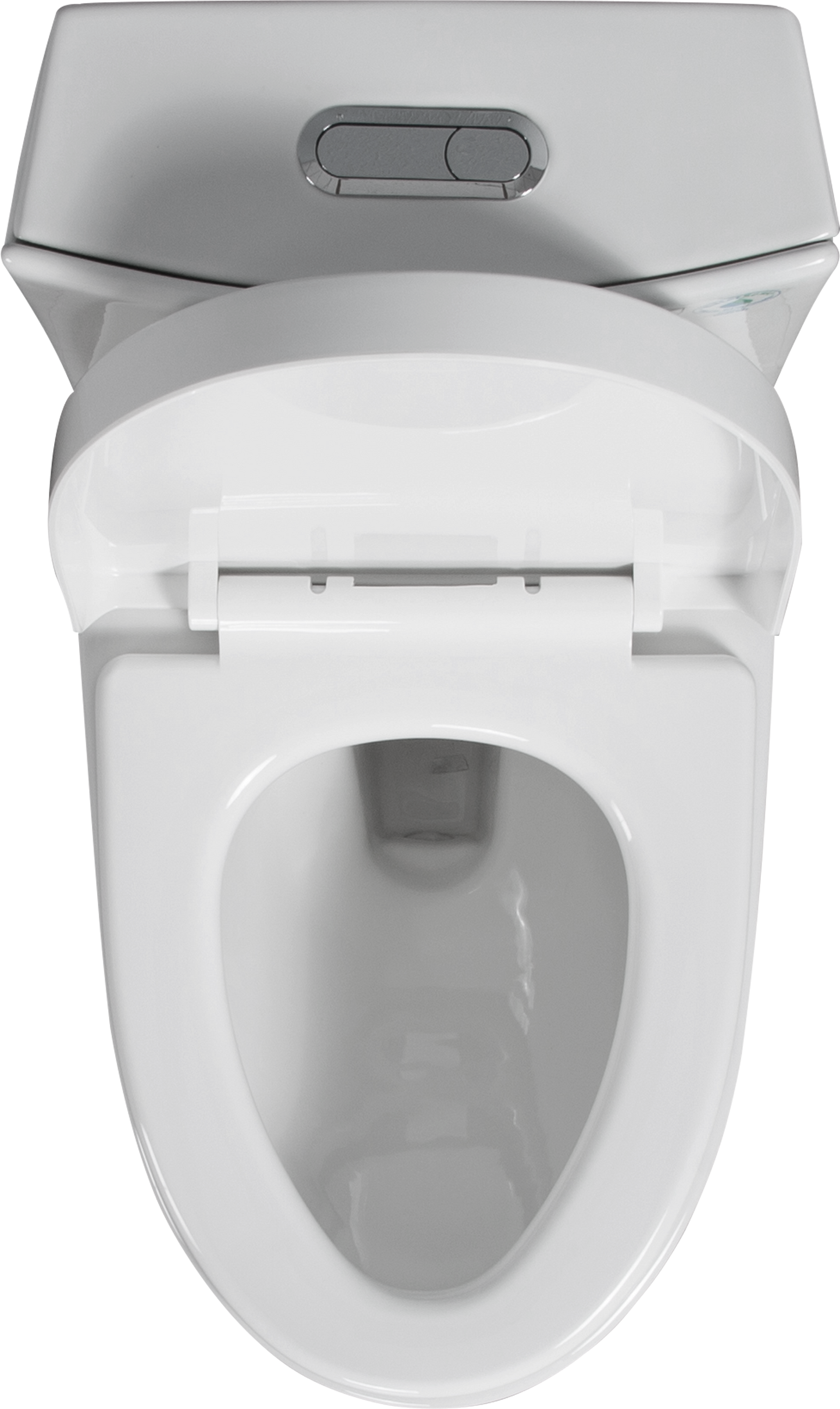 One-Piece Toilet, 1.1/1.60 GPF Water-Efficient Dual-Flush Elongated Comfort Height Floor Mounted, Standard-Size Toilet with Soft Closing Seat Included, Glossy White GF-24T01-GW