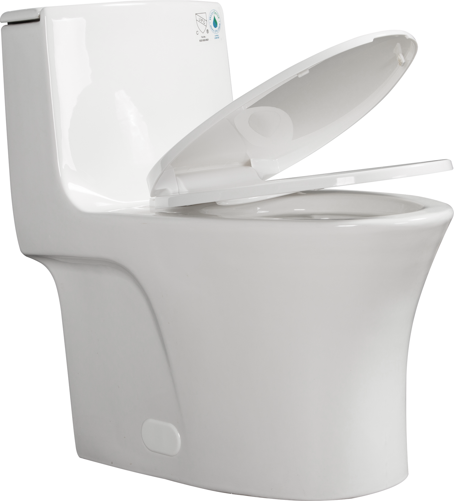 1.1/1.60 GPF Dual-Flush One Piece Toilet, Water-Saving Elongated Comfort Height Floor Mounted, Soft Closing Seat, 1000 Gram Map Flushing Score Toilet, Glossy White GF-24T02-GW